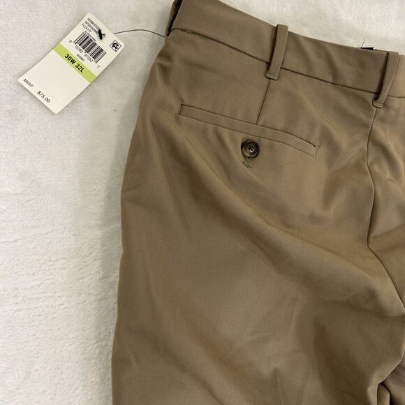 Van Heusen Mens Size 30 X 32 Khaki Flex Straight-Fit No-Iron Dress Pants NWT - Picture 13 of 14